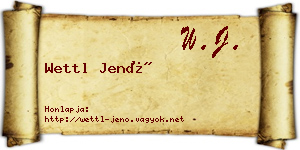 Wettl Jenő névjegykártya